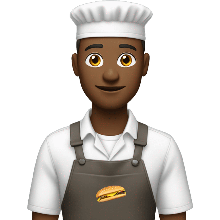 A fast food worker  hawk tuah on food ￼ emoji