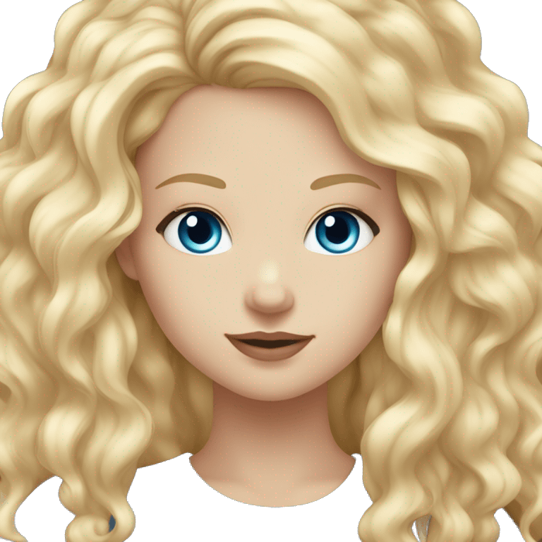 White girl, long blonde hair with blue eyes and  light brown skin girl, black hair  emoji