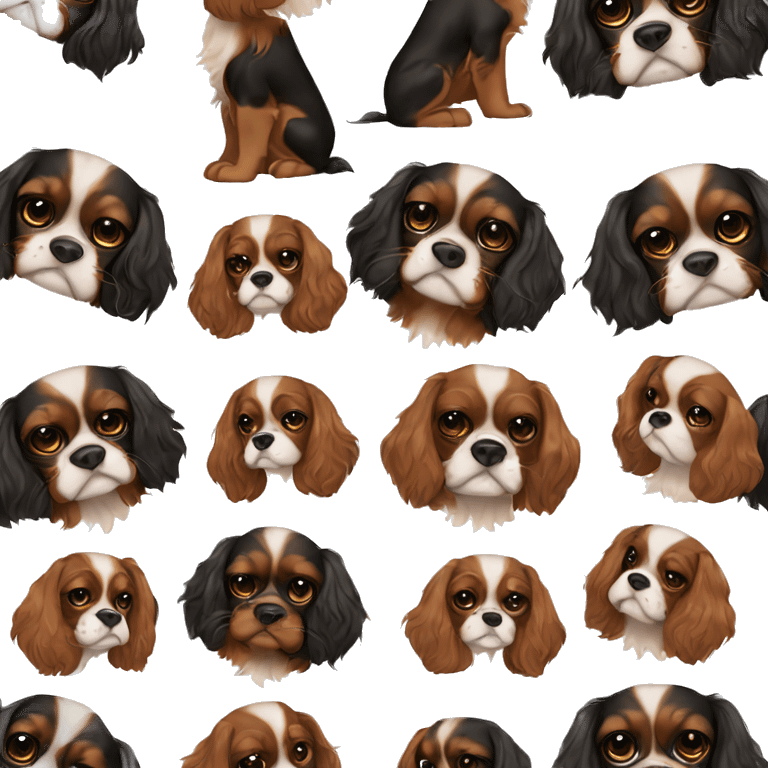 Brown and black cavalier king charles spaniel  emoji