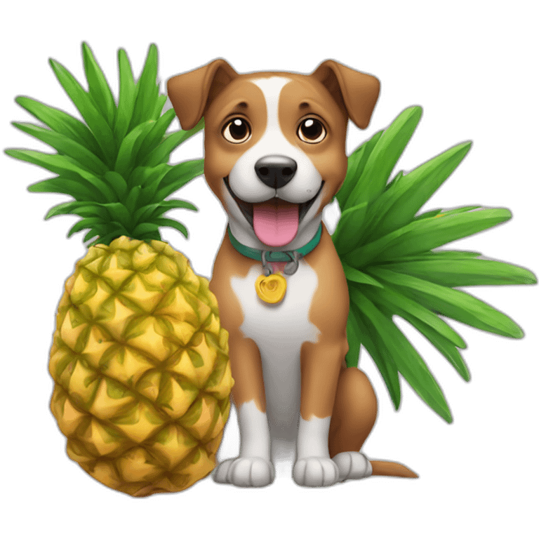 Dog with a pineaple emoji