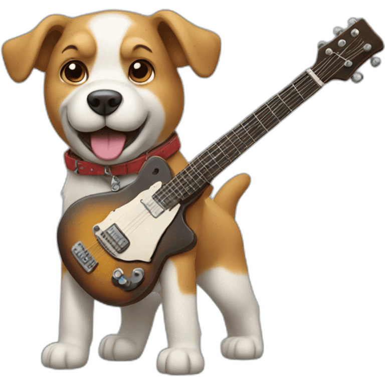 Dog with a guitar emoji