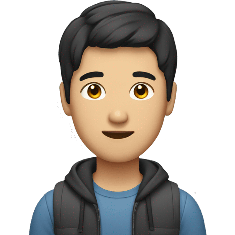 Asian man with short black hair emoji