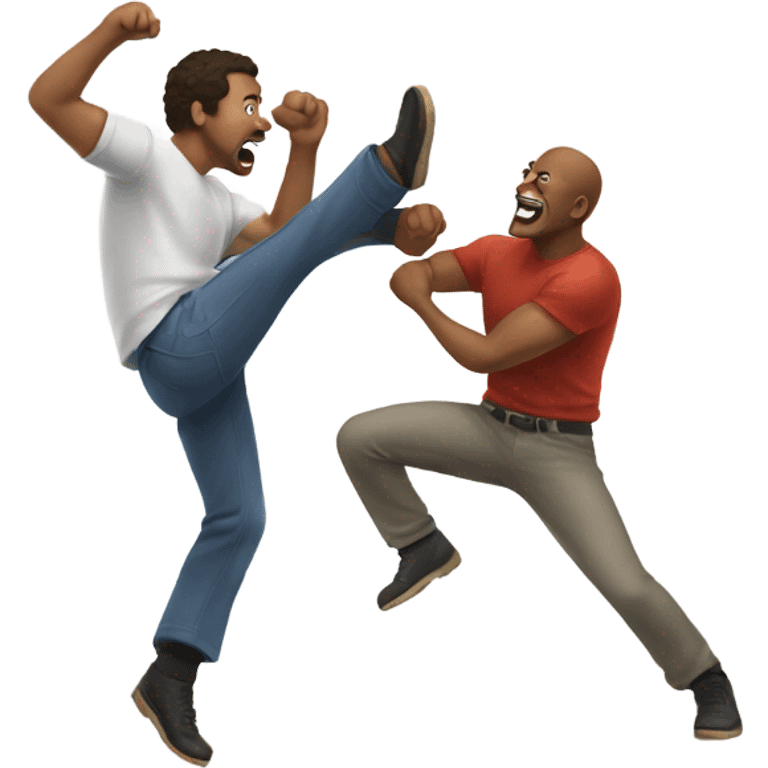 a guy round house kicking another guy emoji