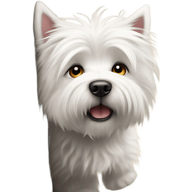 West highland terrier peeking around corner  emoji