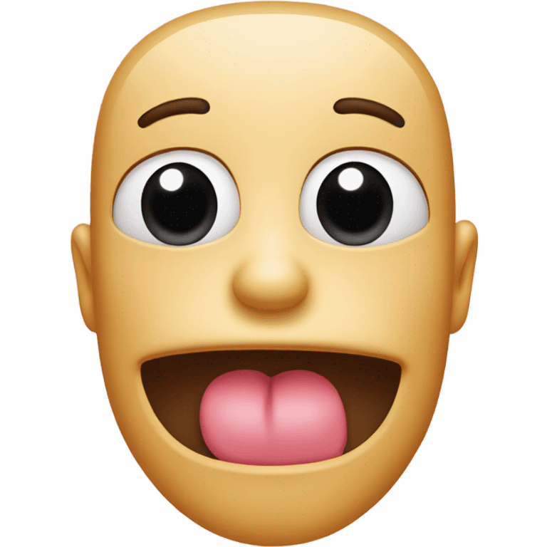 Straight face with tongue uit  emoji