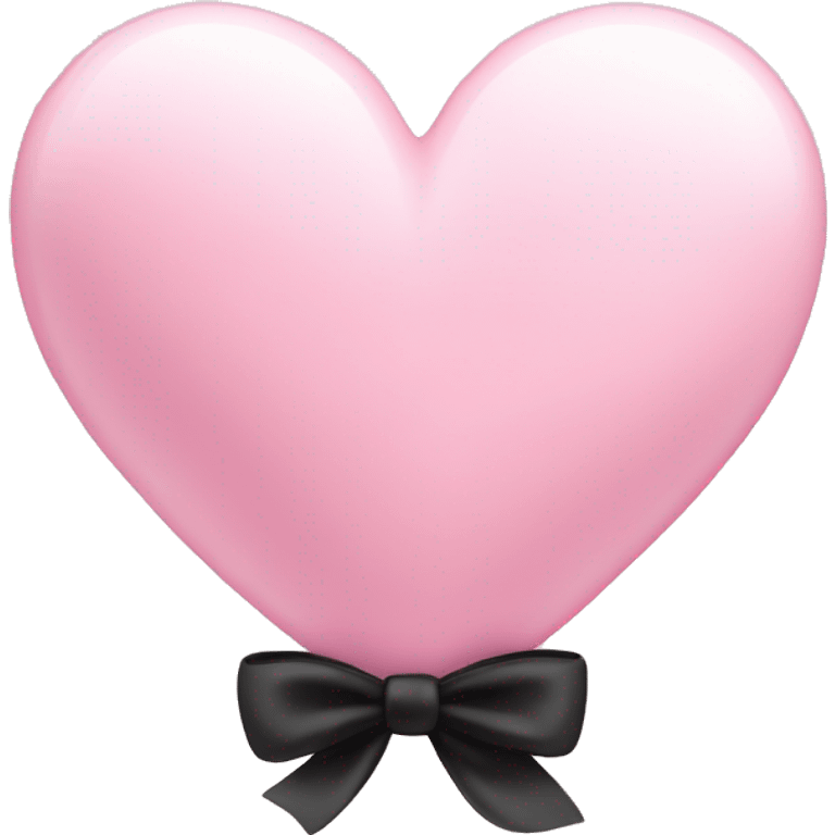 light pink heart with a black bow  emoji