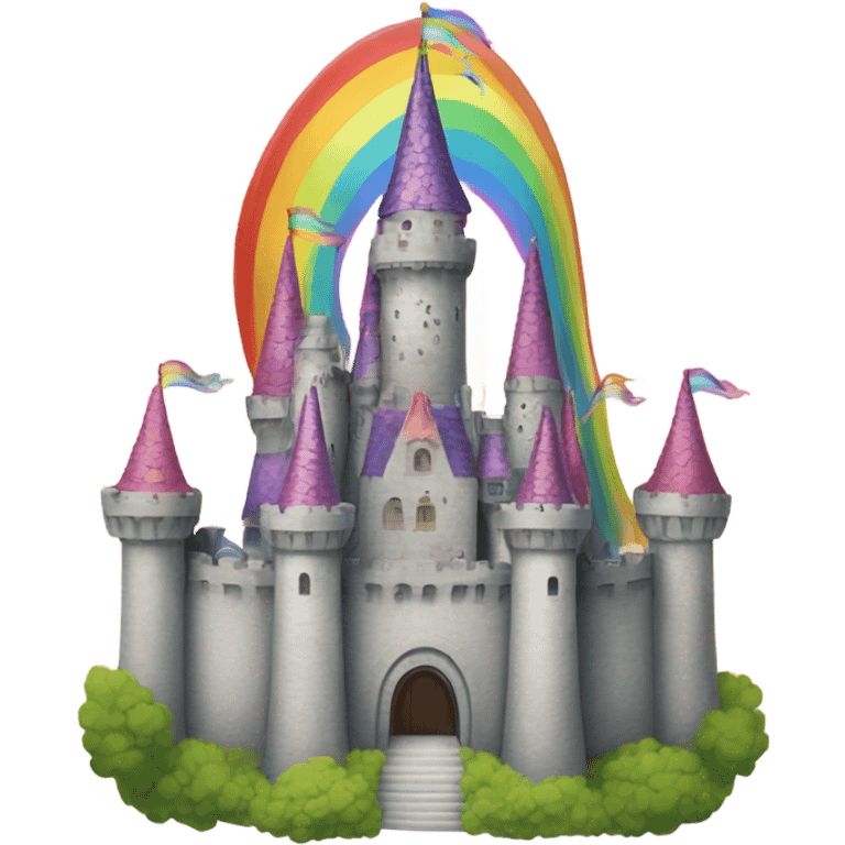 A rainbow princess castle emoji