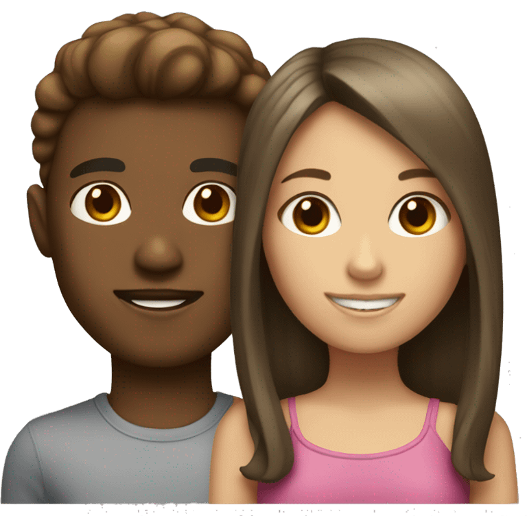 brunette girl and dark blonde boy emoji