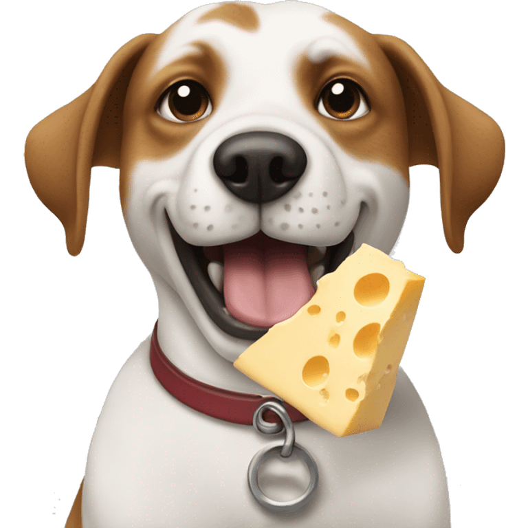 Dog eating cheese emoji