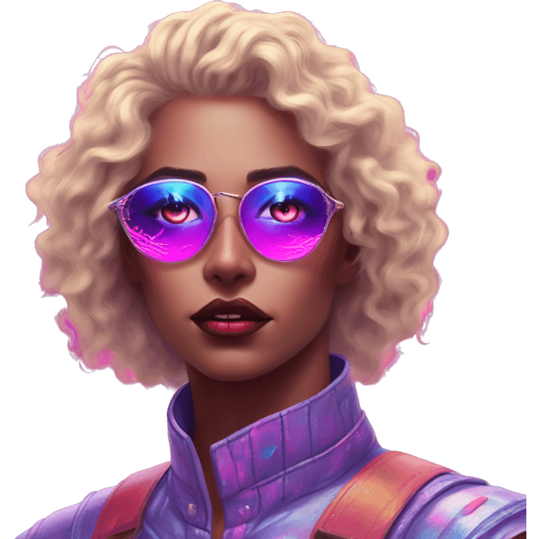 Synthwave Pelle in fantasy style, oil paint, epic eyes, intricate lips, exquisite pose, beautiful, desirable, logical, Midsommar  emoji