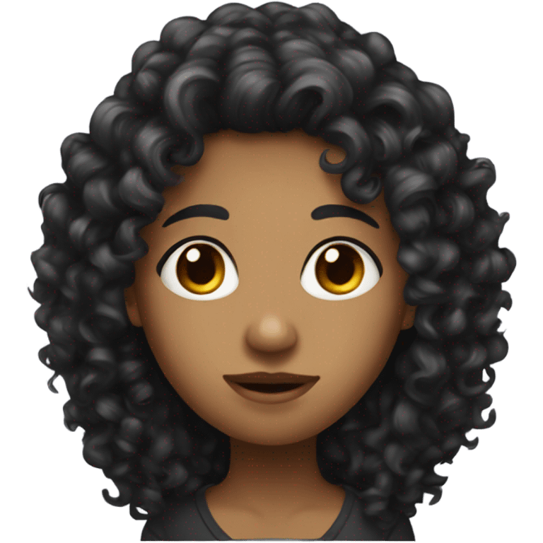 Long dark curly hair  emoji