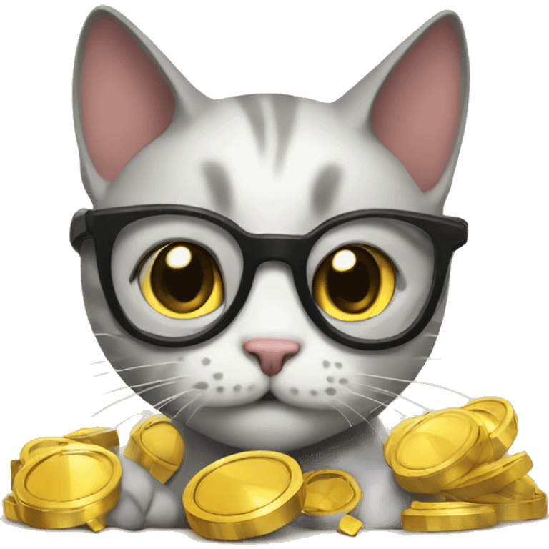 Cat with playing crypto trading  emoji