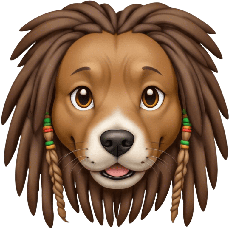 Dog with dreads emoji