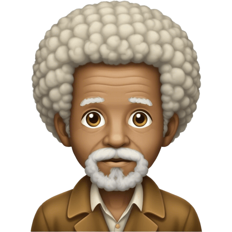 Abraham old man afro emoji