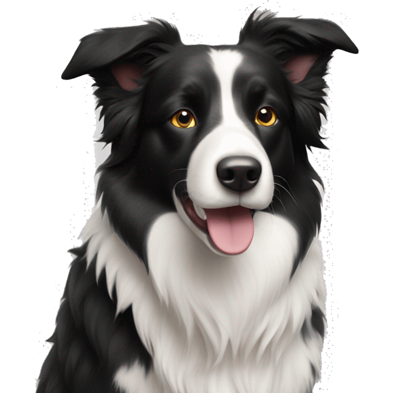 black and white border collie full body emoji