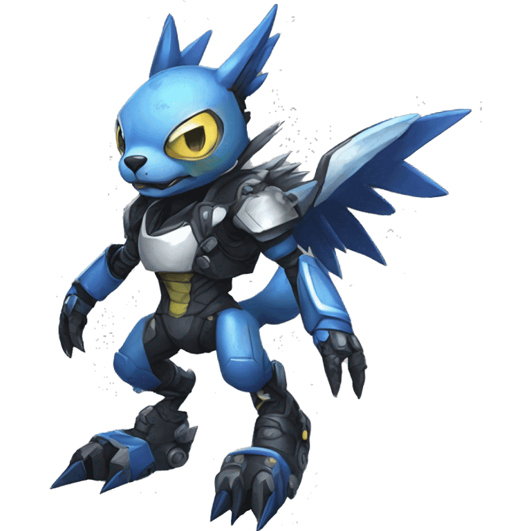 cute cool edgy futuristic punk Digimon-Fakemon-animal full body emoji