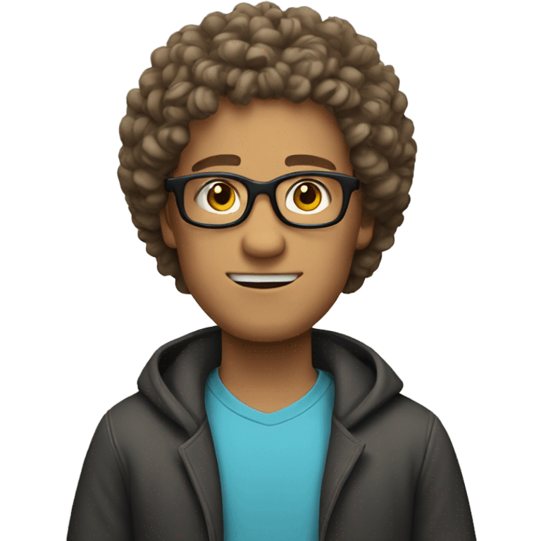 white guy with curly hair and glasses emoji