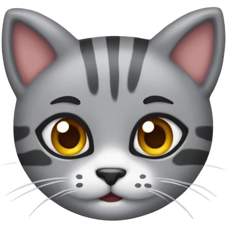 Gatito gris con corazones  emoji