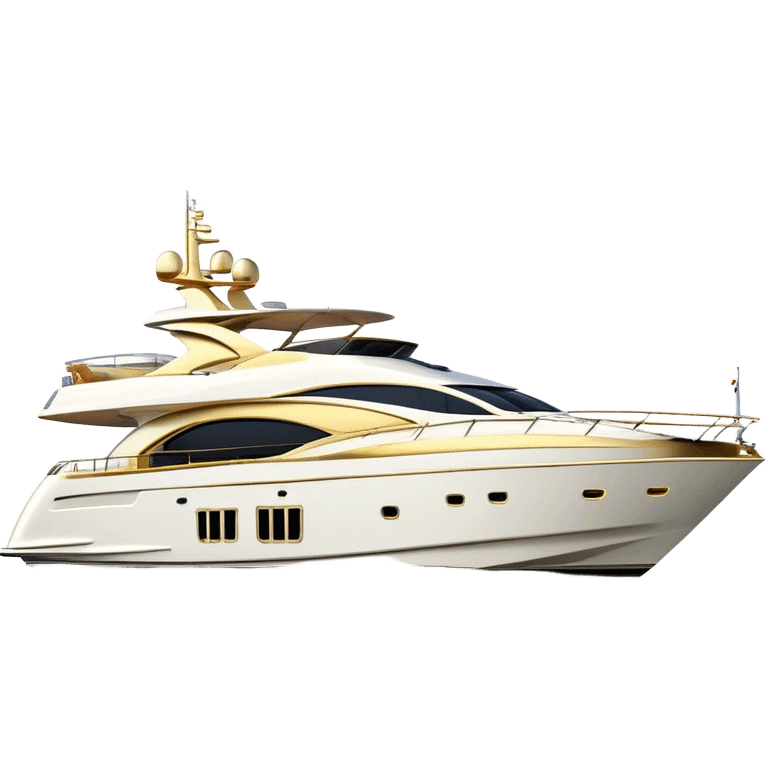 Luxury Yacht - Azimut 72 (Model Year: 2020) (Iconic colour: White with gold trim) emoji