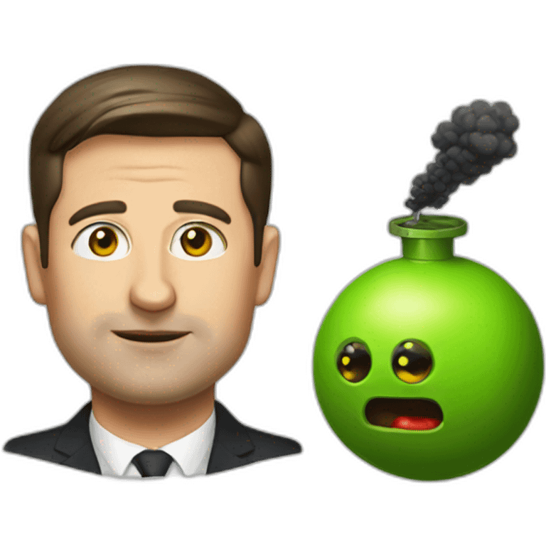 Zelensky and a bomb emoji