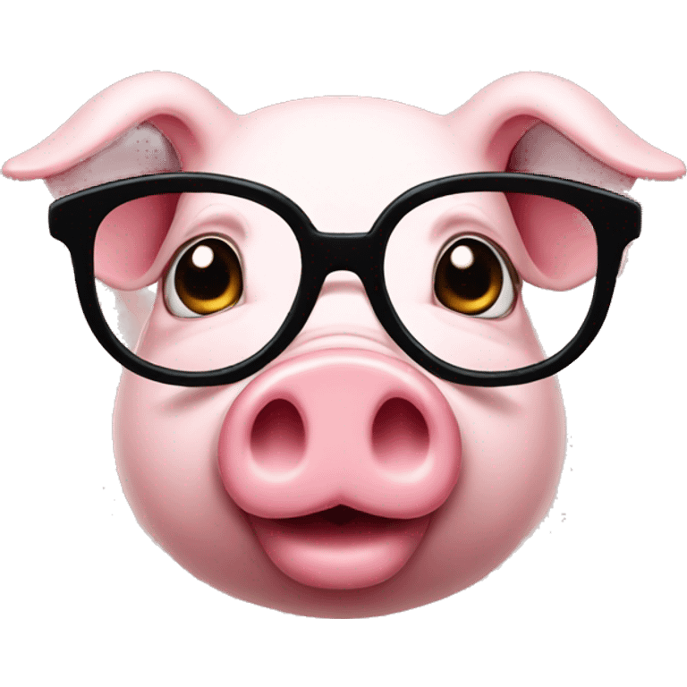 Pig with glasses emoji