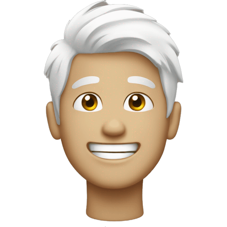 cheerful boy with white hair emoji