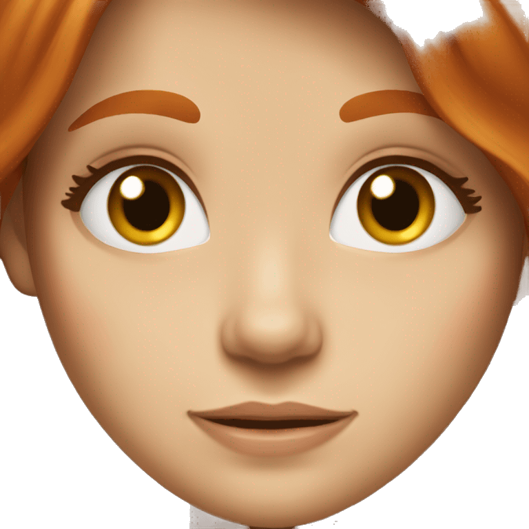 Redhead girl with brown eyes and long hair  emoji