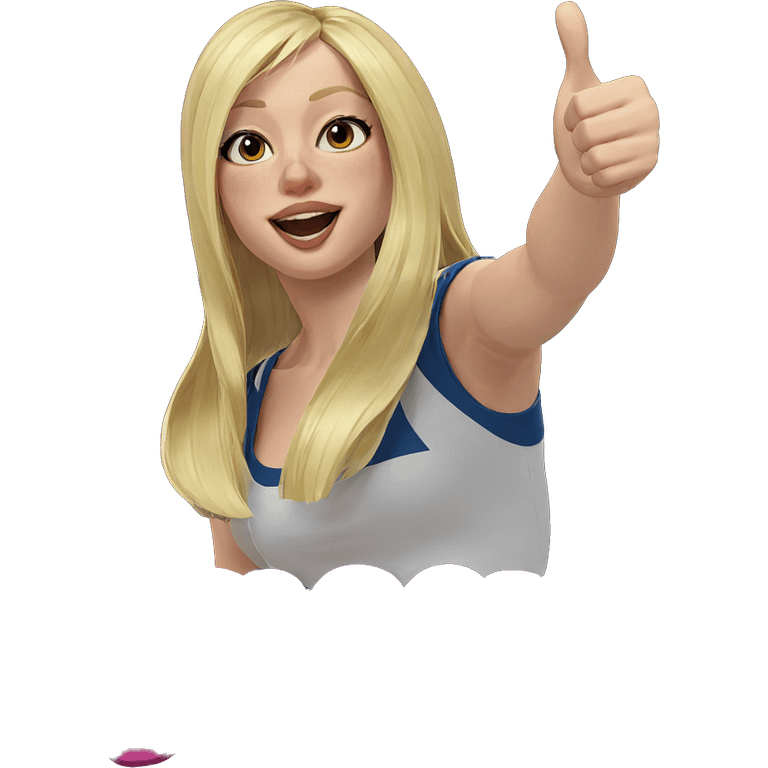 blonde girl giving thumbs up emoji