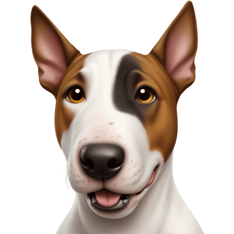 Bull terrier black head And brown round at the top of the eyes emoji