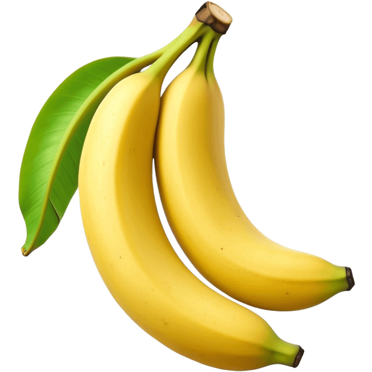 Cinematic Realistic Banana Emoji, Bright and cheerful, with a smooth, yellow peel slightly speckled with spots, revealing a soft, sweet interior. The banana is curved elegantly, standing out against the soft green leaves. Soft glowing outline, capturing the essence of tropical sweetness and energy in a ripe banana. emoji