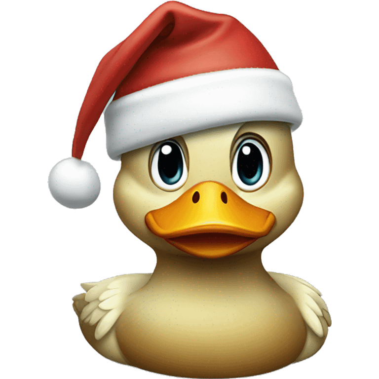 Duck in a Santa hat emoji