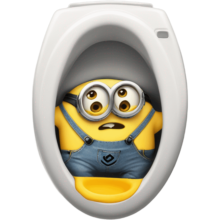 Minion hiding on toilet because he did something wrong emoji