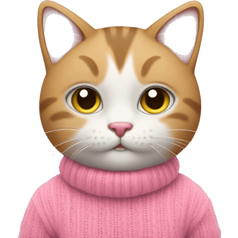 Cat with a cute pink sweater emoji