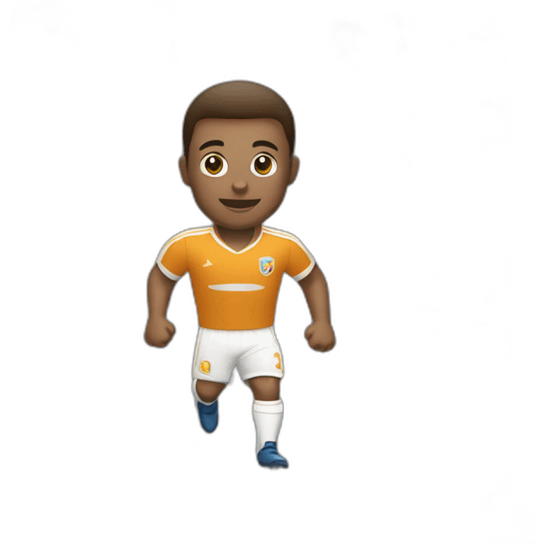 Joueur de foot en train de dribbler des défenseur emoji