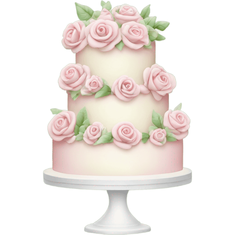 a wedding cake with roses  emoji