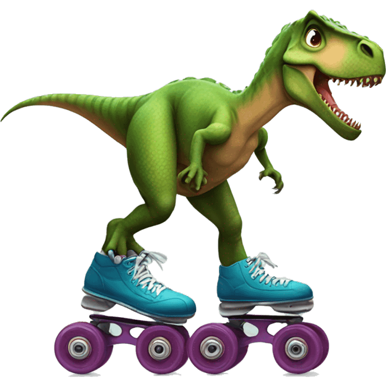 dinosaur on roller skates  emoji