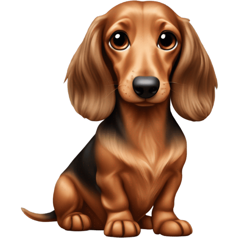 long hair deffle Dachshund ￼ emoji