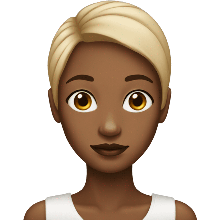 A woman with bronze skin and vitiligo emoji