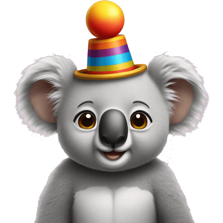 A koala with a clown Afro emoji