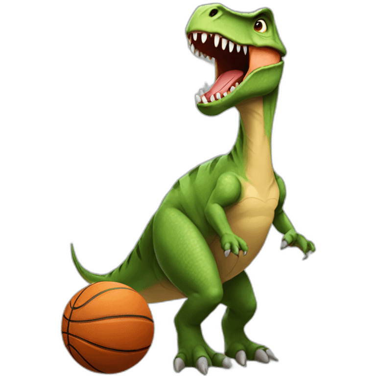 dinosaurs playing basketball emoji