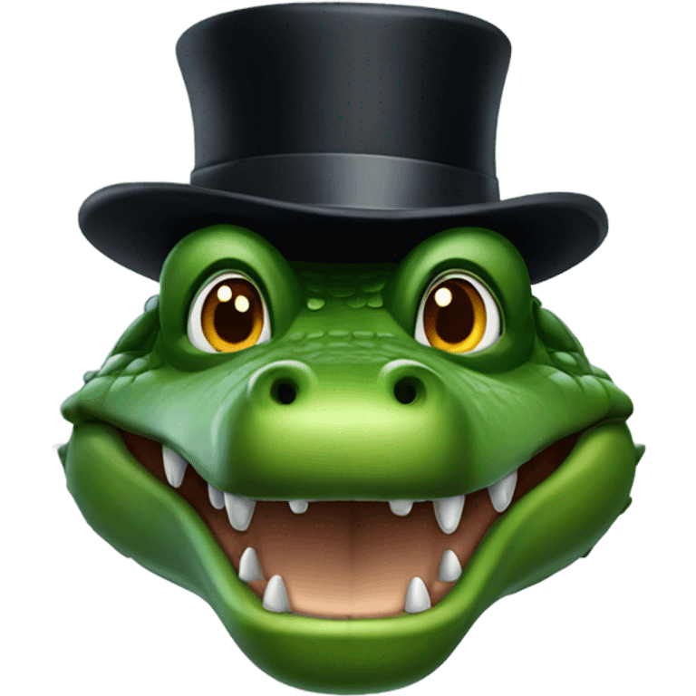 Alligator with top hat emoji