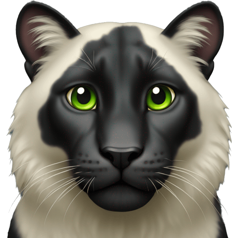 Animal pantera negra con ojos verdes emoji