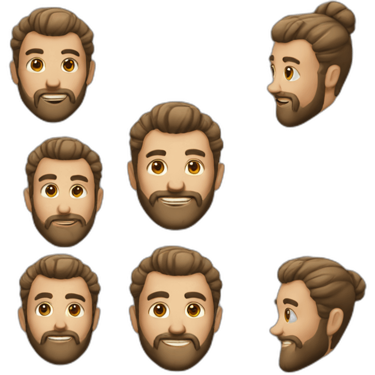 man with bun and beard emoji