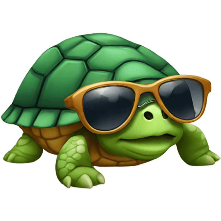 Turtle with sunglasses emoji