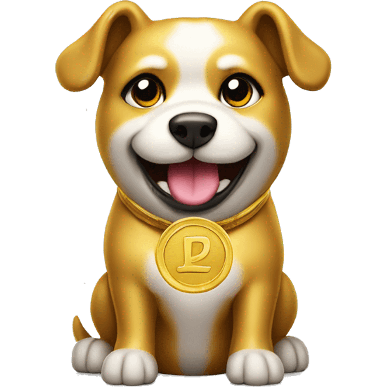 dog gold coin money devi emoji