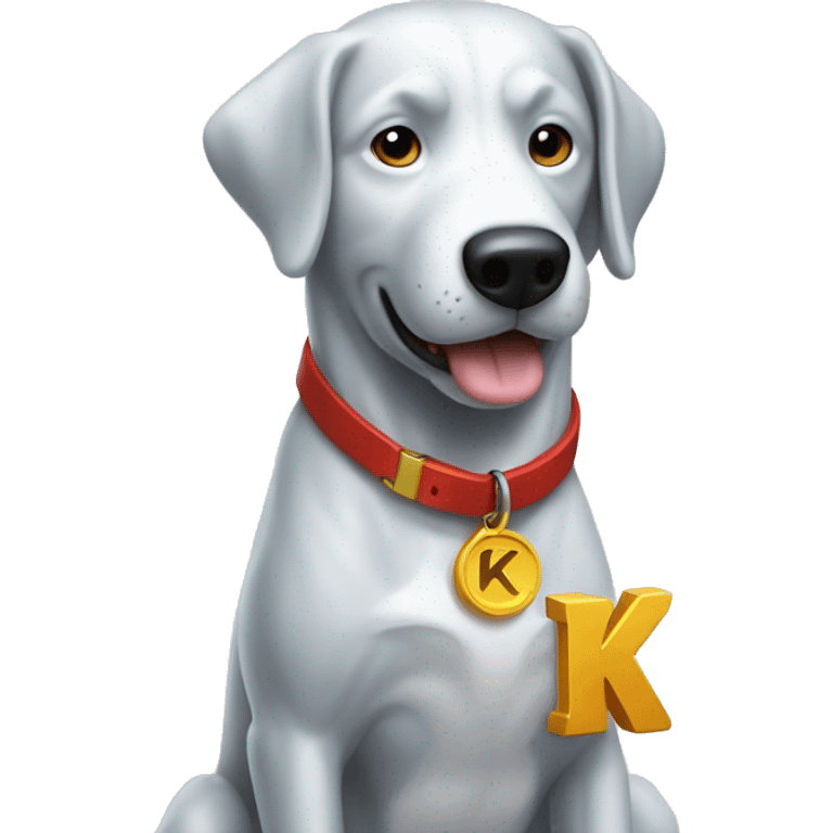 krypto the superdog, letter K on dogtag emoji