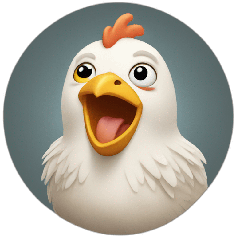 chicken but it has too many teeth it cannot fly emoji