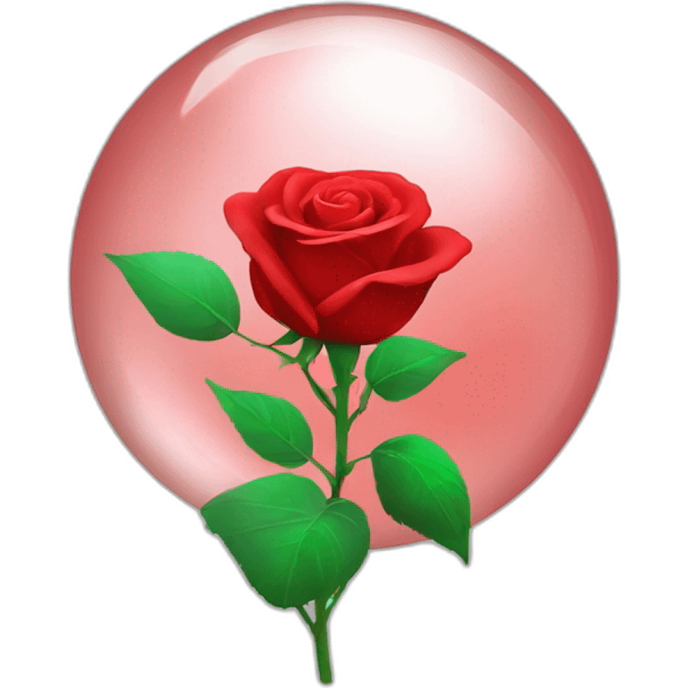 Red rose in a shiny sphere ￼ emoji