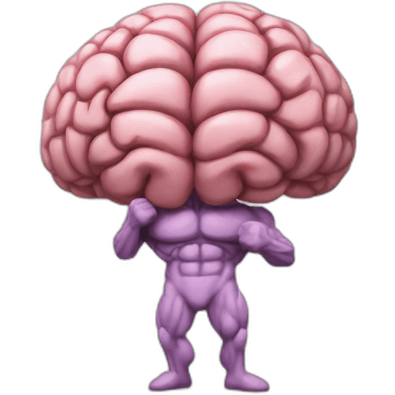 brain with muscular arms emoji