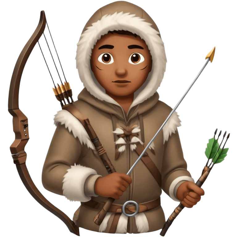 Eskimo hunter holding bow and arrow emoji